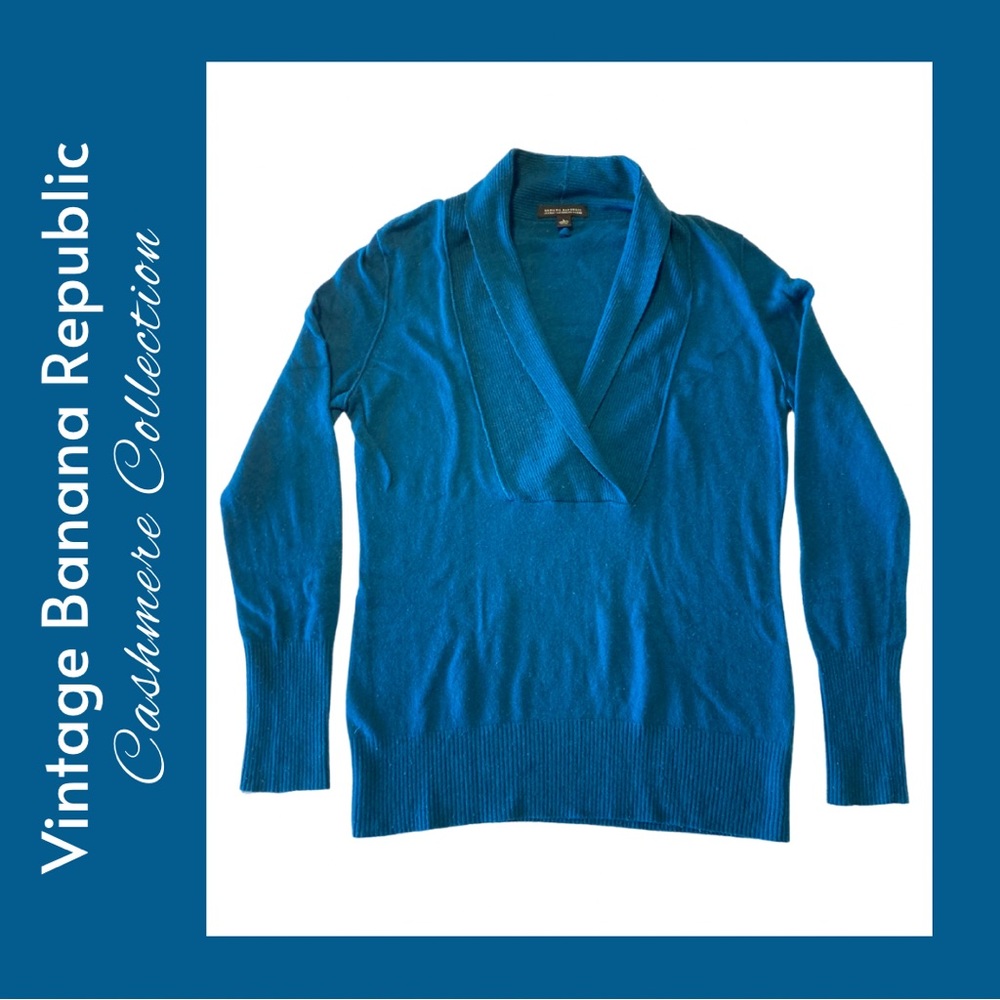 *VTG BANANA REPUBLIC Cashmere Collection V-Neck Sweater Size L